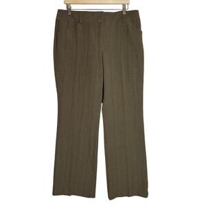 Roz & Ali Secret Agent Trouser Pants Brown Plaid Tummy Control Sz 14 High Waist